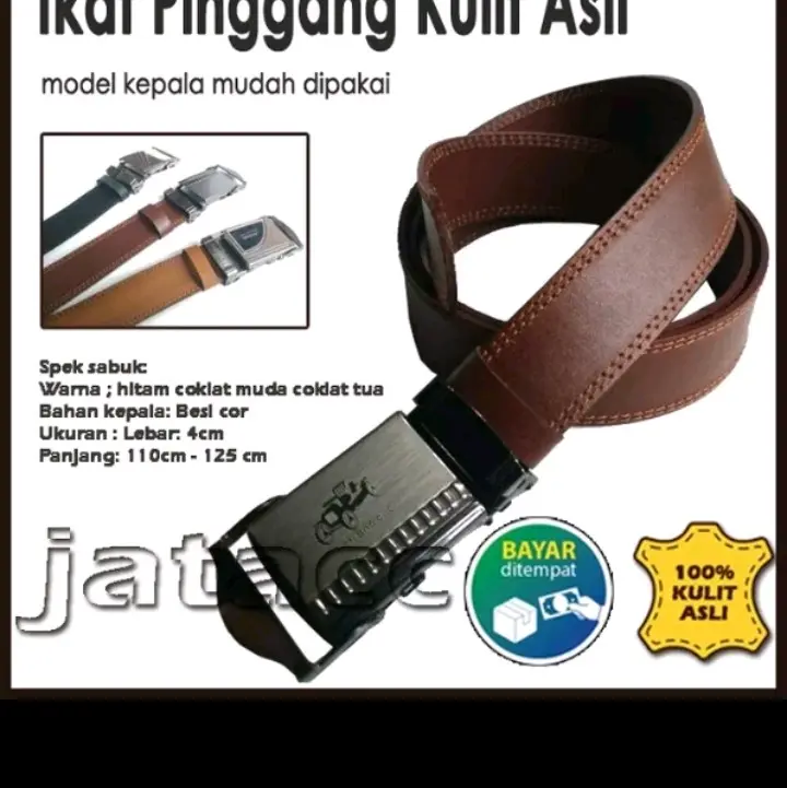 Ikat Kulit Asli Pria Ekonomis - Model Tali Sabuk pinggang gesper stm tangguh rosegold gesper  branded