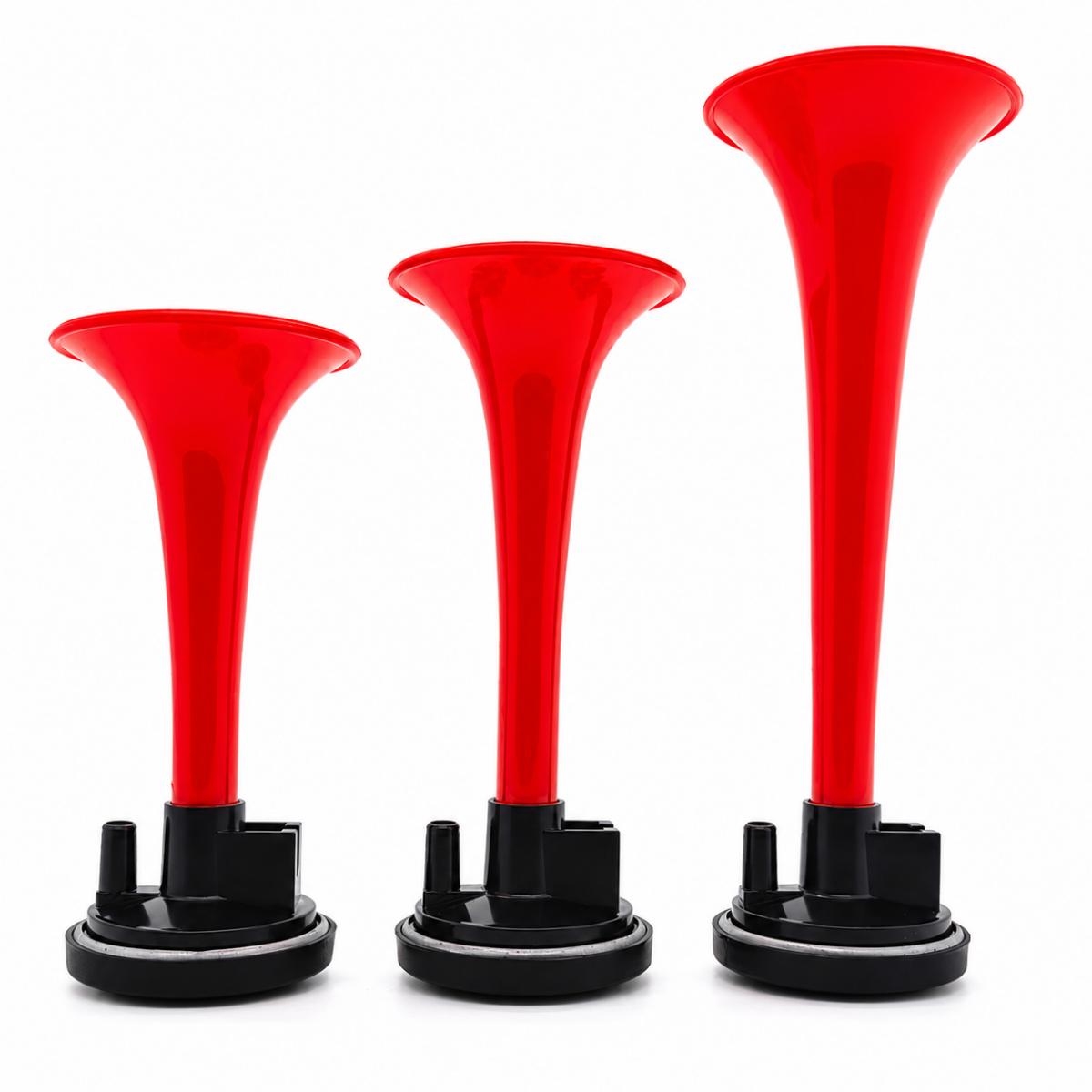 Buzina Verdureiro 3 Cornetas Vermelhas Automotiva Universal Carro Caminhão Moto Completa com Suporte Fixação Parafusos Porcas Conector Y e Mangueira de Ar Som Potente Instalação Fácil para Veículos Linha Pesada e Passeio Acessórios Inclusos — foto 5
