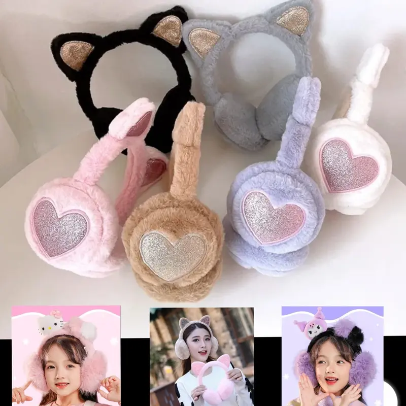 Bando Telinga Earmuff Winter Anak Dewasa Penutup Telinga Ear Muff Ear Warm Motif Karakter Gliter 4