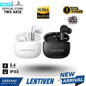 SALYS LENTIVEN Earbuds TWS Wireless Earphone Bluetooth 5.4 Hi-Res Audio IPX5 Garansi 1 Tahun AK12