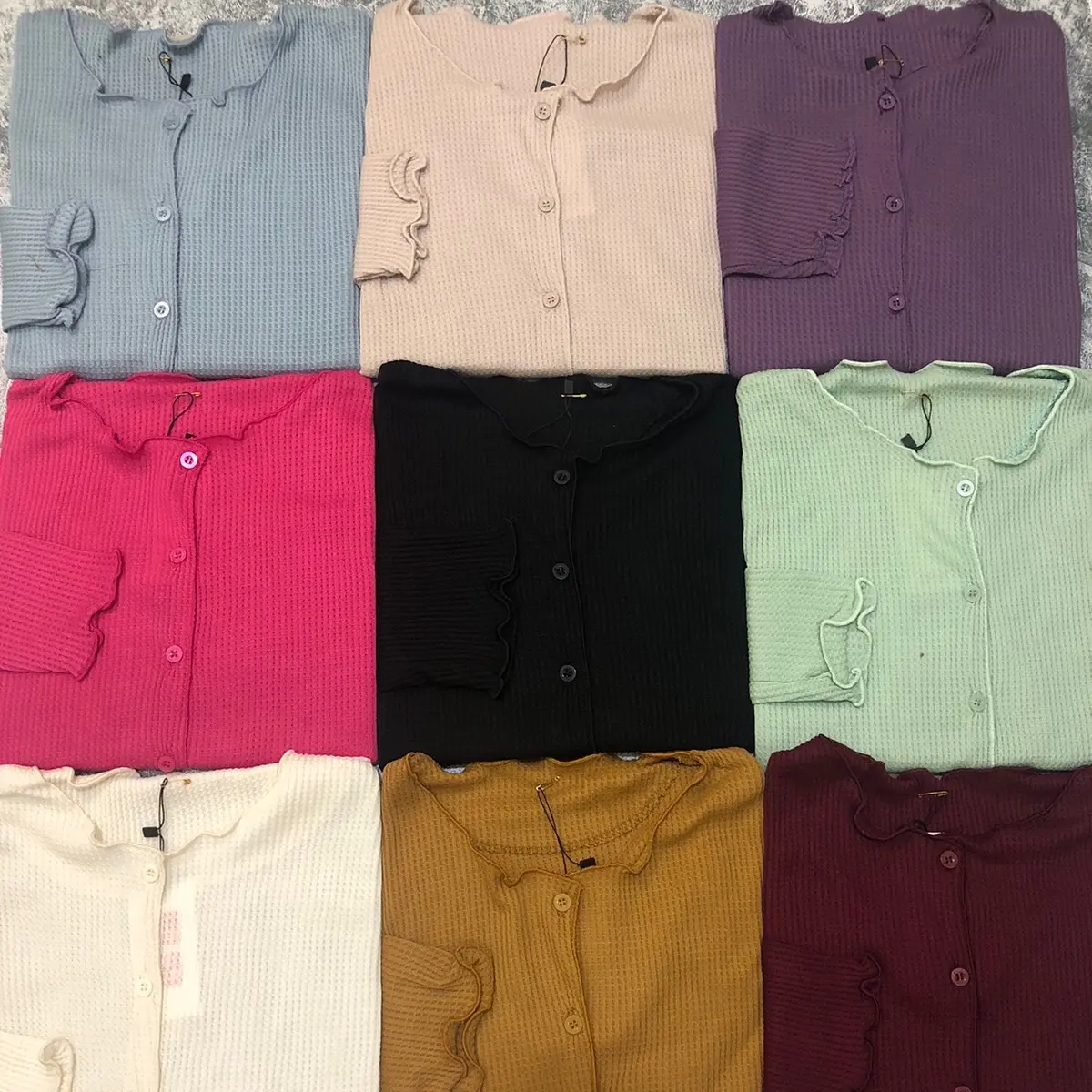 CARDIGAN RAJUT WAFLE LENGAN PANJANG