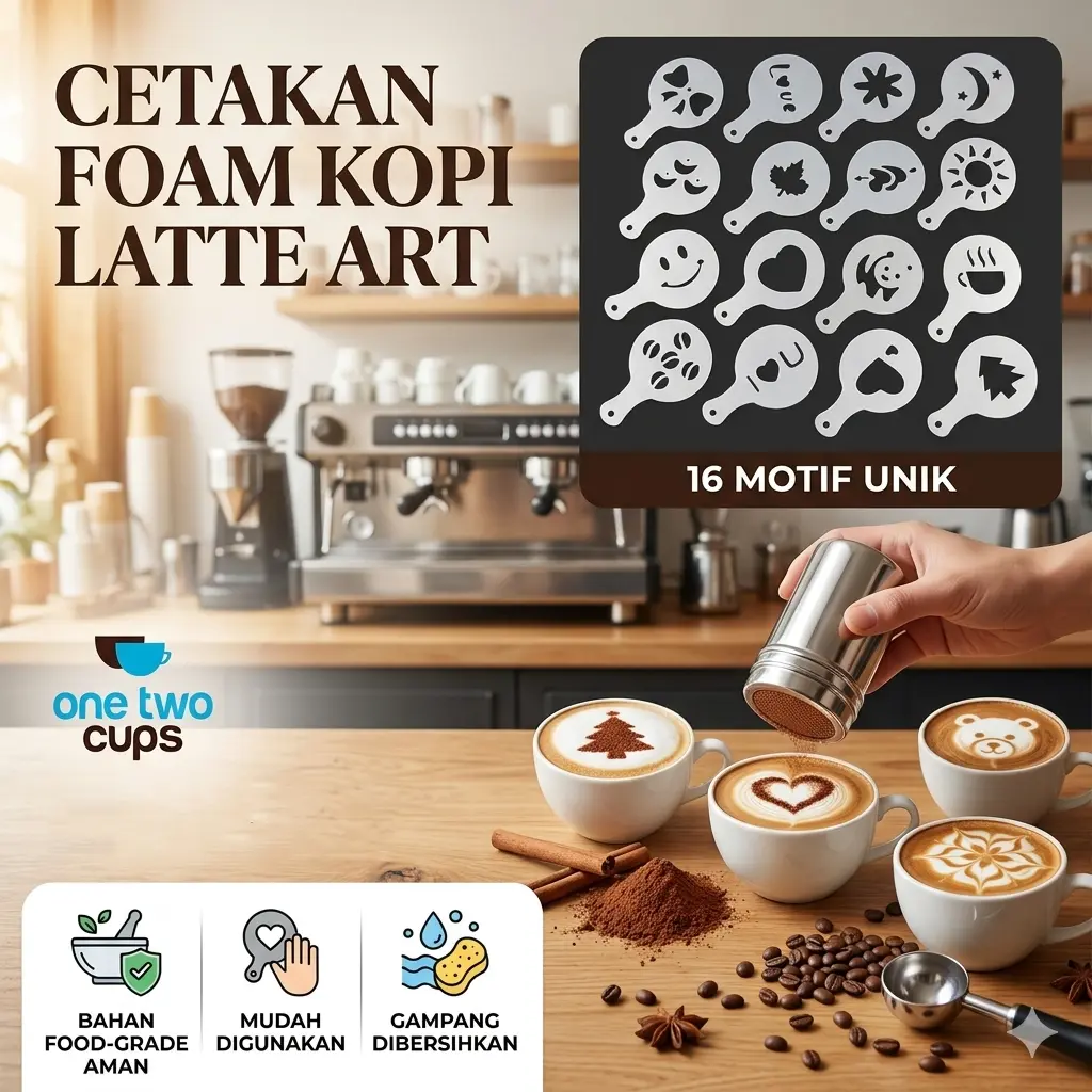 Cahayastore - Cetakan Busa Kopi | Foam Latte Art Maker | Alat Dekorasi Minuman