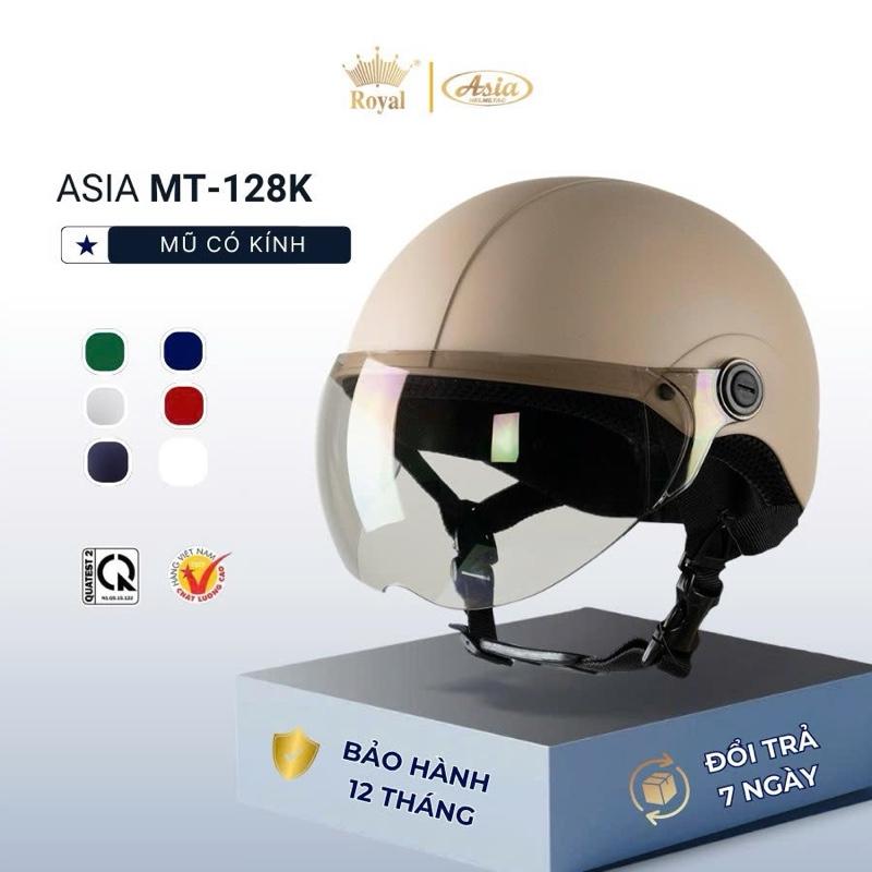 Mũ Bảo Hiểm nửa đầu có kính Asia MT-128K - Trọng lượng nhẹ - Form nhỏ - Hàng chính hãng Bảo hành 1 năm| TRỰC TIẾP TỪ NHÀ MÁY