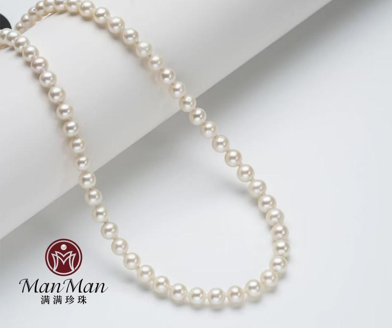 S925 Silver - Freshwater Non-Nucleated Pearl Necklace [Including Certificate from the China Pearl Science Research Institute (Hong Kong)] - Pearl Size 7-8mm    968 1
