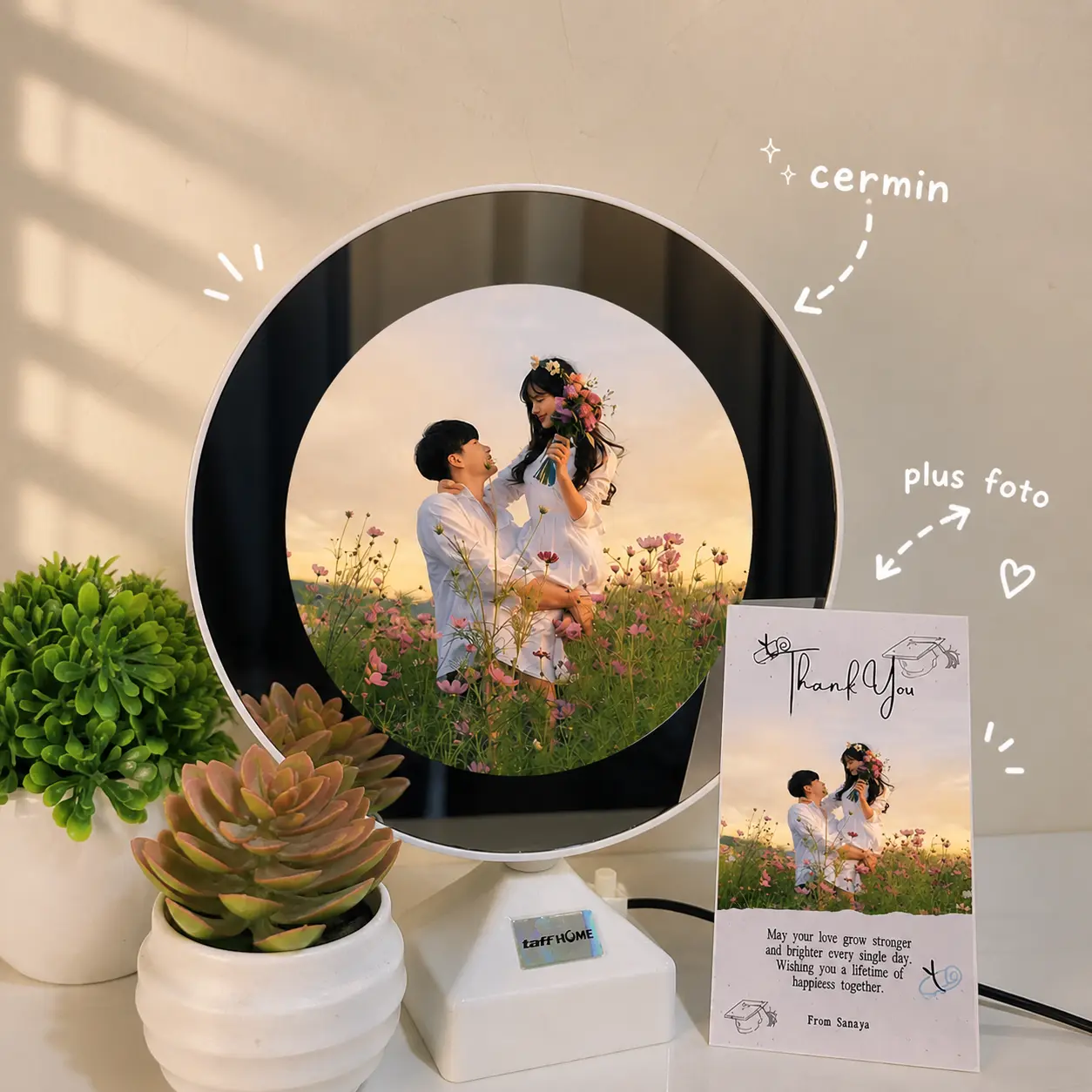 Cermin Ajaib Sanuju - Cermin Custom Foto Kado Ultah Wisuda Anniversary Wedding Sidang Gift Graduation Birthday