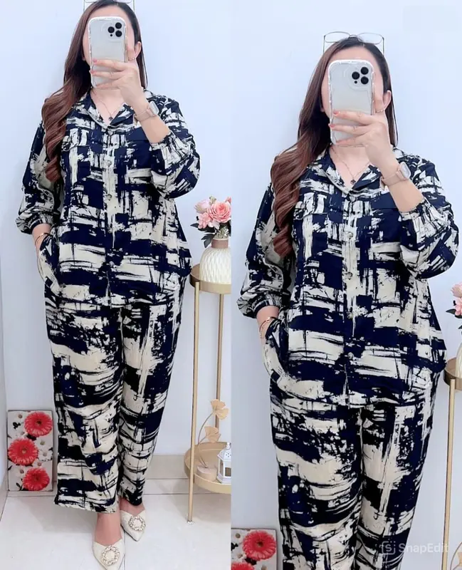 MIBY stelan rayon twil premium - stelan wanita - stelan panjang - Baju Celana Setelan 3