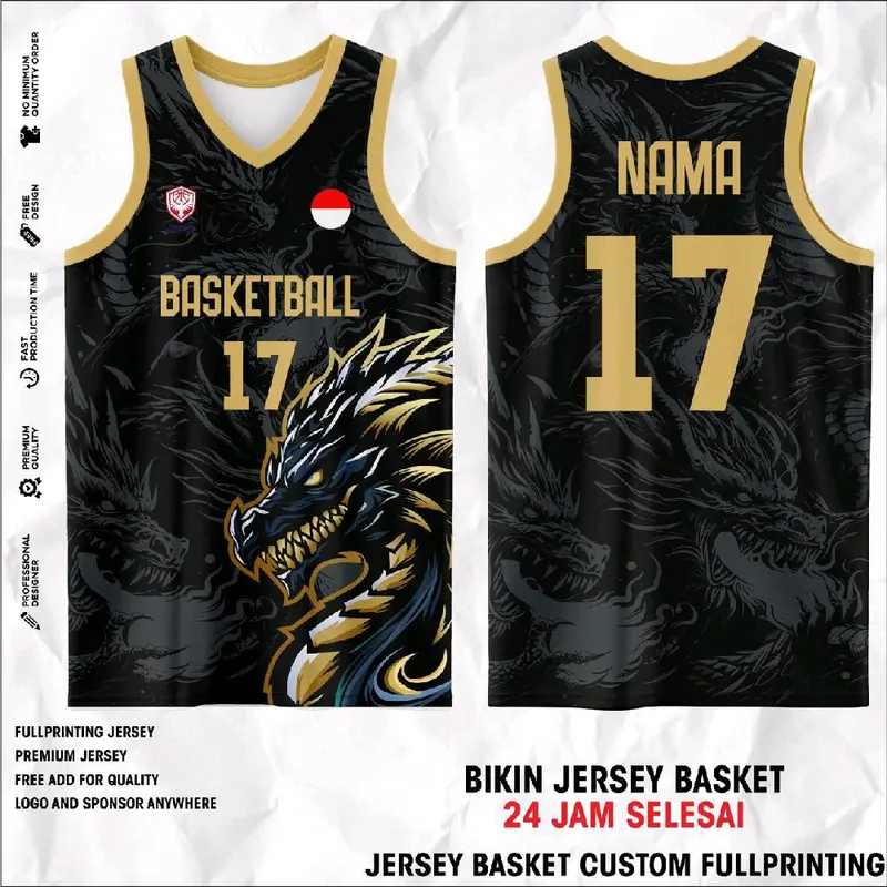 Jersey Basket Custom Nama & Nomor – Kualitas Premium Harga Terjangkau! 0
