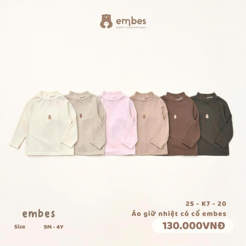 Áo dài tay giữ nhiệt có cổ Embes cho bé Embes Việt Nam từ 9 tháng - 4 tuổi - 25-K7-20