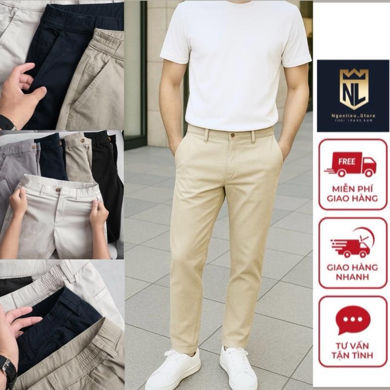 Quần Kaki Dài Nam Cao Cấp Lưng Thun 2 Bên Khóa Đồng YKK Bền Bỉ Basic Thời Trang