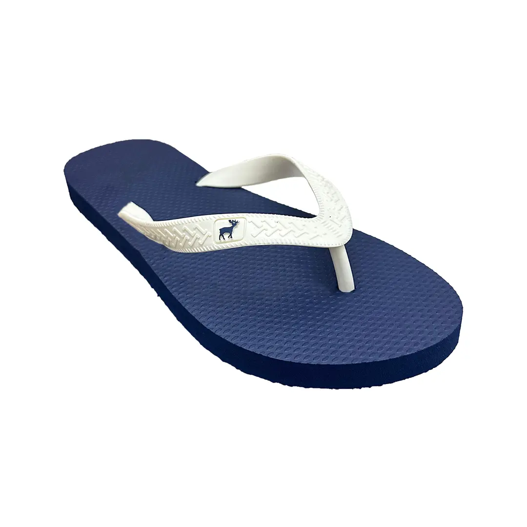 Panama P-Power Men 03 Sea Blue/Cream - Sandal Jepit Cowok Sendal Karet Pria Navy Tali Putih