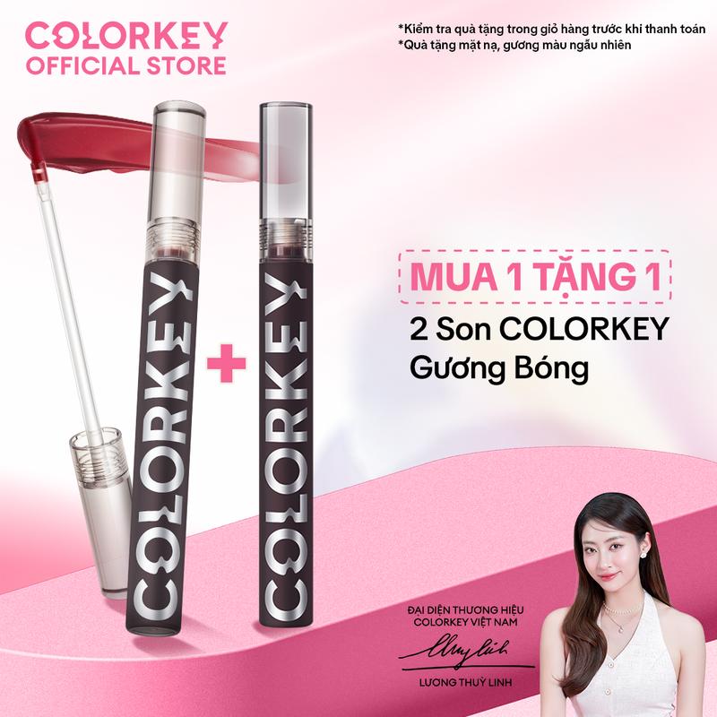 [OFFICIAL] Combo 2 Son Môi Gương Bóng COLORKEY Mirror Tạo Hiệu Ứng Căng Bóng Như Gương Cho Đôi Môi Đầy Đặn Quyến Rũ 1.7g