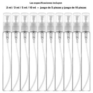 Botella de vidrio transparente mini para perfume, Botellas atomizadoras de perfume de muestra pequeñas vacías recargables para cosméticos, Herramientas de maquillaje para mujeres