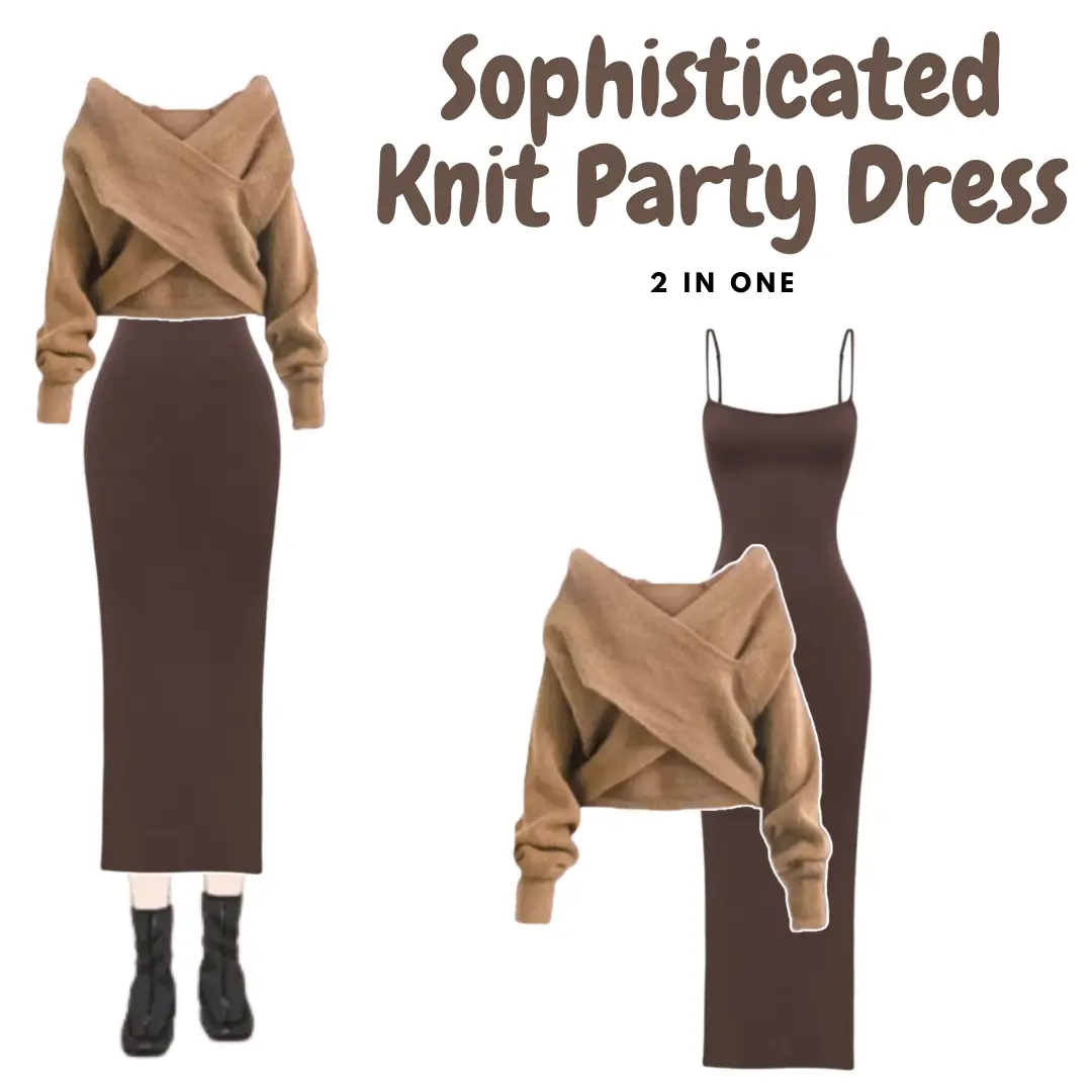 1 set 3in1 OOTD Outfit Remaja Kekinian(Blouse Knit Silang Dress For Party Elegant) | BS149 Setelan Wanita