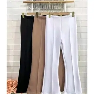 Celana Cutbray Zipper Variasi Cubit // Celana Cutbray Wanita Basic Scuba Premium // Cutbray Zipper Resleting Flare Pant Office Formal 7