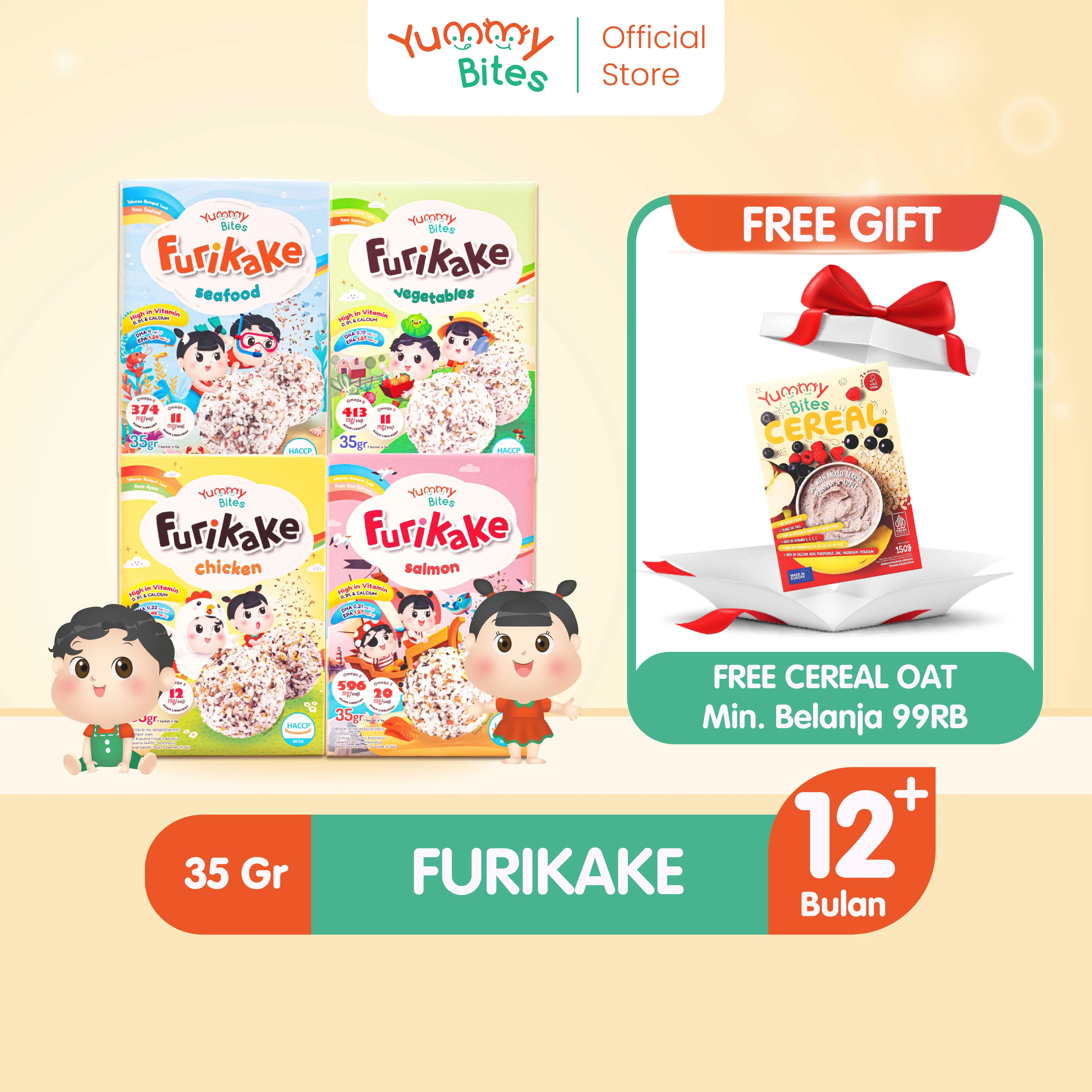 Yummy Bites Furikake 35GR/ Topping Rumput Laut/ Nori Tabur/ MPASI Bayi