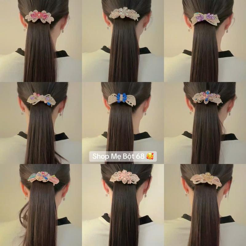  Combo 3 Cây Kẹp Bấm Đính Hột Đẹp Sang Xịn Nhiều Màu Sắc Kích Thước Tiện Lợi 