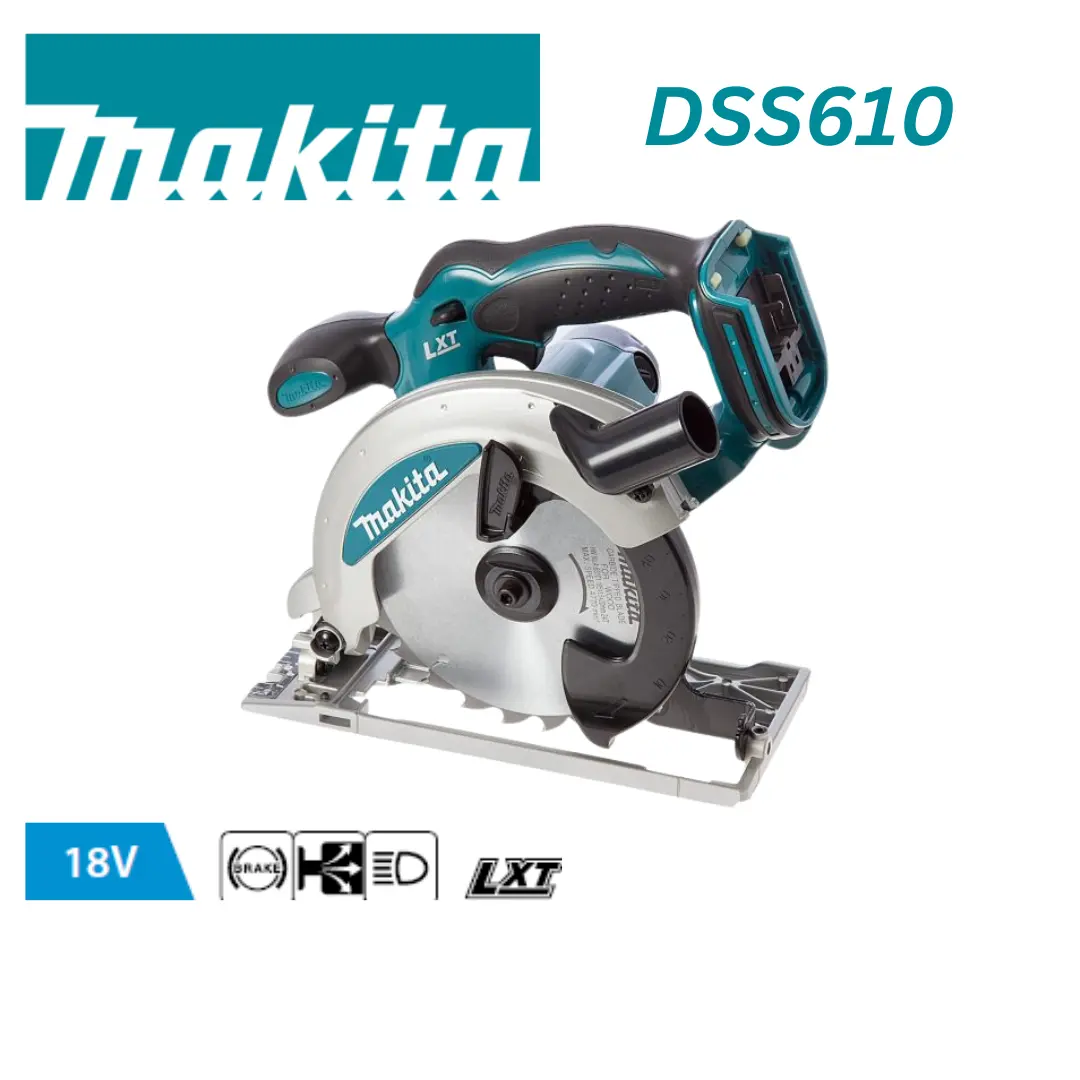 Makita DSS610 18V LXT Cordless Circular Saw 165mm (6-1/2”), Smooth Cutting at High Rotational Speed of 3,700 RPM (DSS610Z / DSS610RTE)