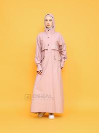 Gambar OSEAL Jas Hujan Wanita Gamis Muslimah Jumbo Full Seal Althea Series Pink - Kuning, Allsize dari Oseal Rainwear Kab. Bandung 5 Tokopedia