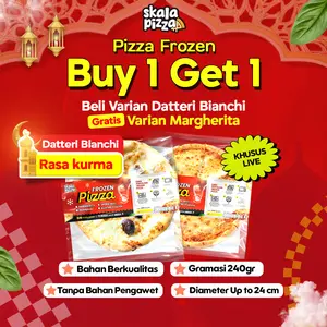 [Skala Pizza] Datteri Bianchi Pizza Kurma Creamy Pizza Tanpa Bahan Pengawet Size Medium 24cm 240gr Food Makanan Spicy Frozen