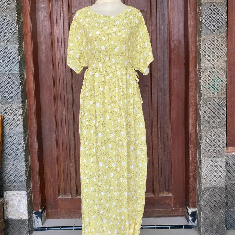 Daster wanita rayon bunga nyaman Dress Kain Katun Ibu Busui 0