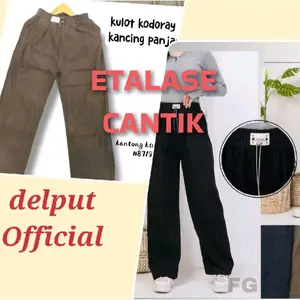 Rok Celana Kulot Wanita Kargo Panjang Terbaru Nyaman Lembut Melar  Casual Kekinian
