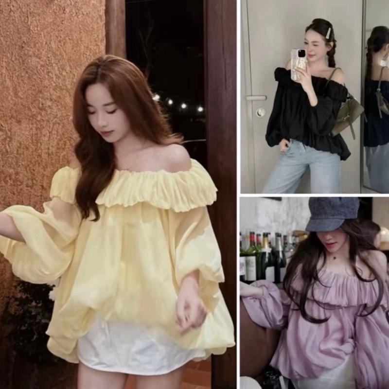  ÁO TRỄ VAI BÍ NHÚN BÈO TAY BỒNG DÀI TAY CHẤT VOAN TƠ HÀNG 2 lớp 