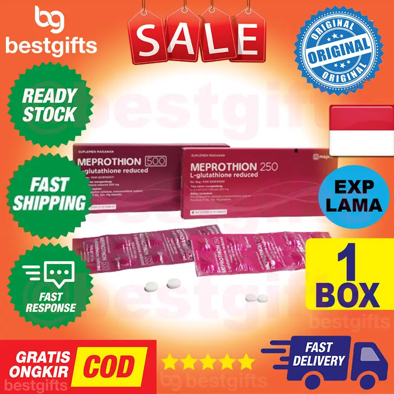 MEPROTHION L GLUTATHIONE REDUCE 250 MG SUPLEMEN UNTUK MENCERAHKAN DAN MEMELIHARA KESEHATAN KULIT 1 BOX ISI 3 STRIP 3