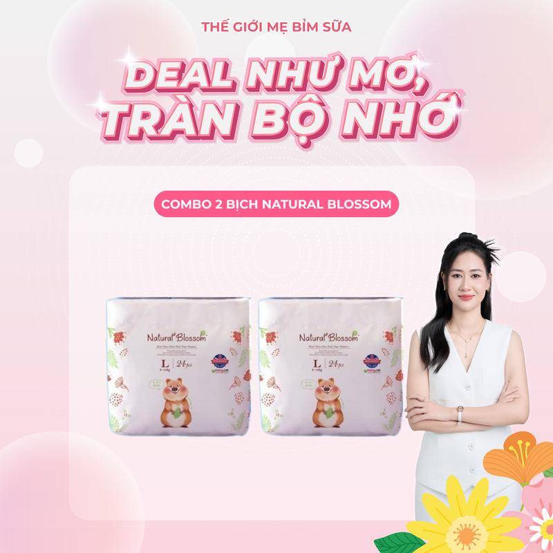   TGMBS   CS  Combo 2 bịch bỉm   CHÍNH HÃNG  Natural Blossom thuần chay Hàn Quốc dành cho bé da nhạy cảm lành tính 