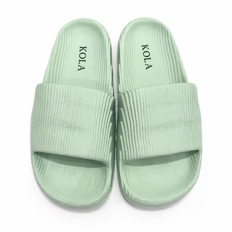 KOLA Dép Slippers Nam Màu Xanh Lá, Kiểu Dáng Thể Thao, Thiết Kế Đơn Giản, Thời Trang, Phong Cách