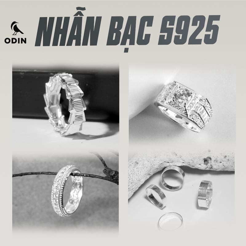 Nhẫn bạc Nam ODIN phong cách Cổ điển & Tối giản Bạc italy s925 bảo hành 12…
