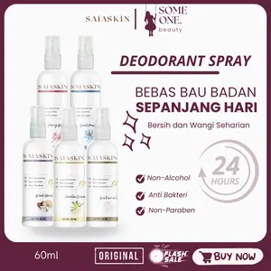 [TERMURAH] SAIASKIN NATURAL DEODORANT SPRAY 60ml - Deodorant penghilang bau badan 100% ORIGINAL BPOM DEODORANT AROMA PARFUM