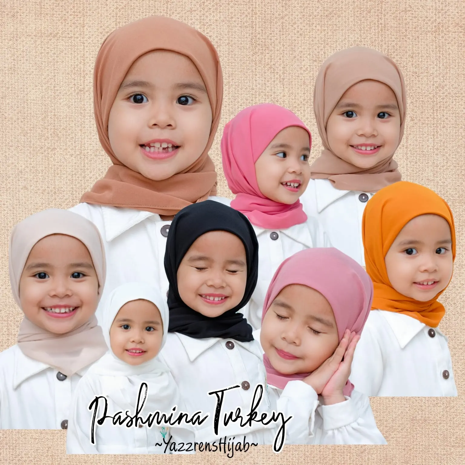 [ yazzrens hijab ] jilbab Pashmina Turkey anak | pastan anak  dan dewasa bahan Ceruty