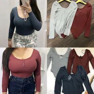 F21 longsleeve bodysuit atasan wanita lengan panjang
