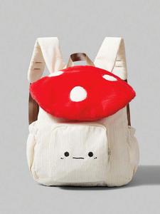 Mochila casual, moderna y linda en forma de hongo, mochila de caricatura divertida y creativa, nicho, a la moda, exquisita y versátil, decoración de hongo tridimensional adecuada para viajes diarios, compras, etc.