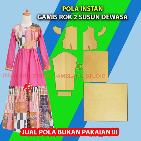 Pola Instan Gamis Rok 2 Susun Dewasa [ Jamblang Studio ] - Shop | Tokopedia