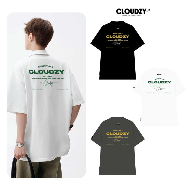  Áo thun polo tay lỡ nam nữ cotton phông CLOUDZY localbrand unisex đen trắng oversiz POLO GOOD THINGS 