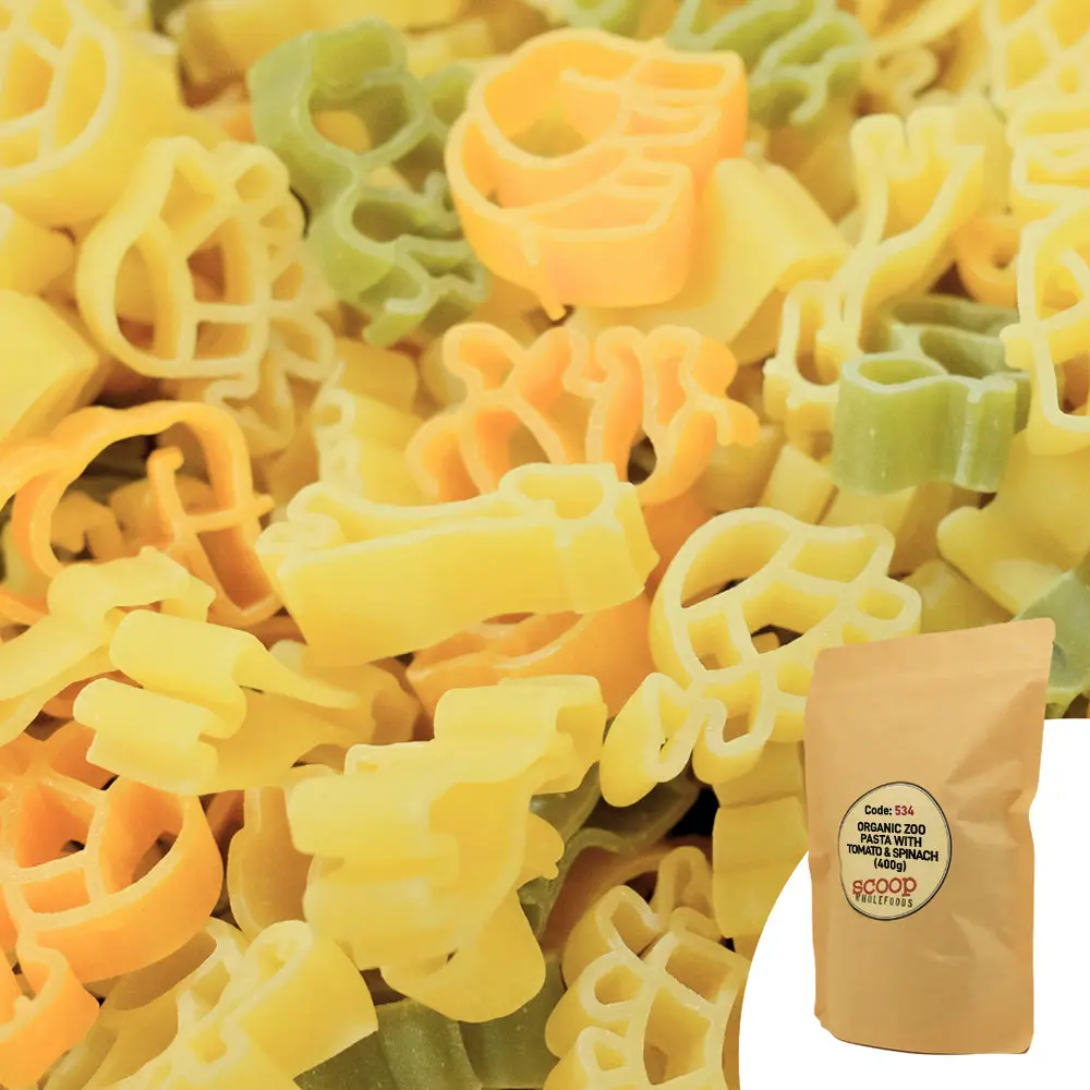 Organic Zoo Pasta W Tomato Spinach Pouch 400G