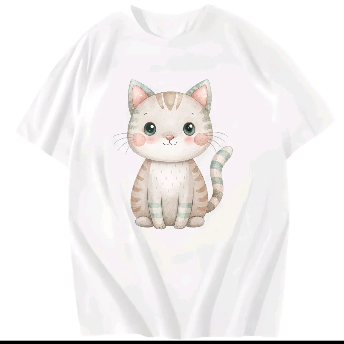 kaos baju wanita pria dewasa gambar kucing