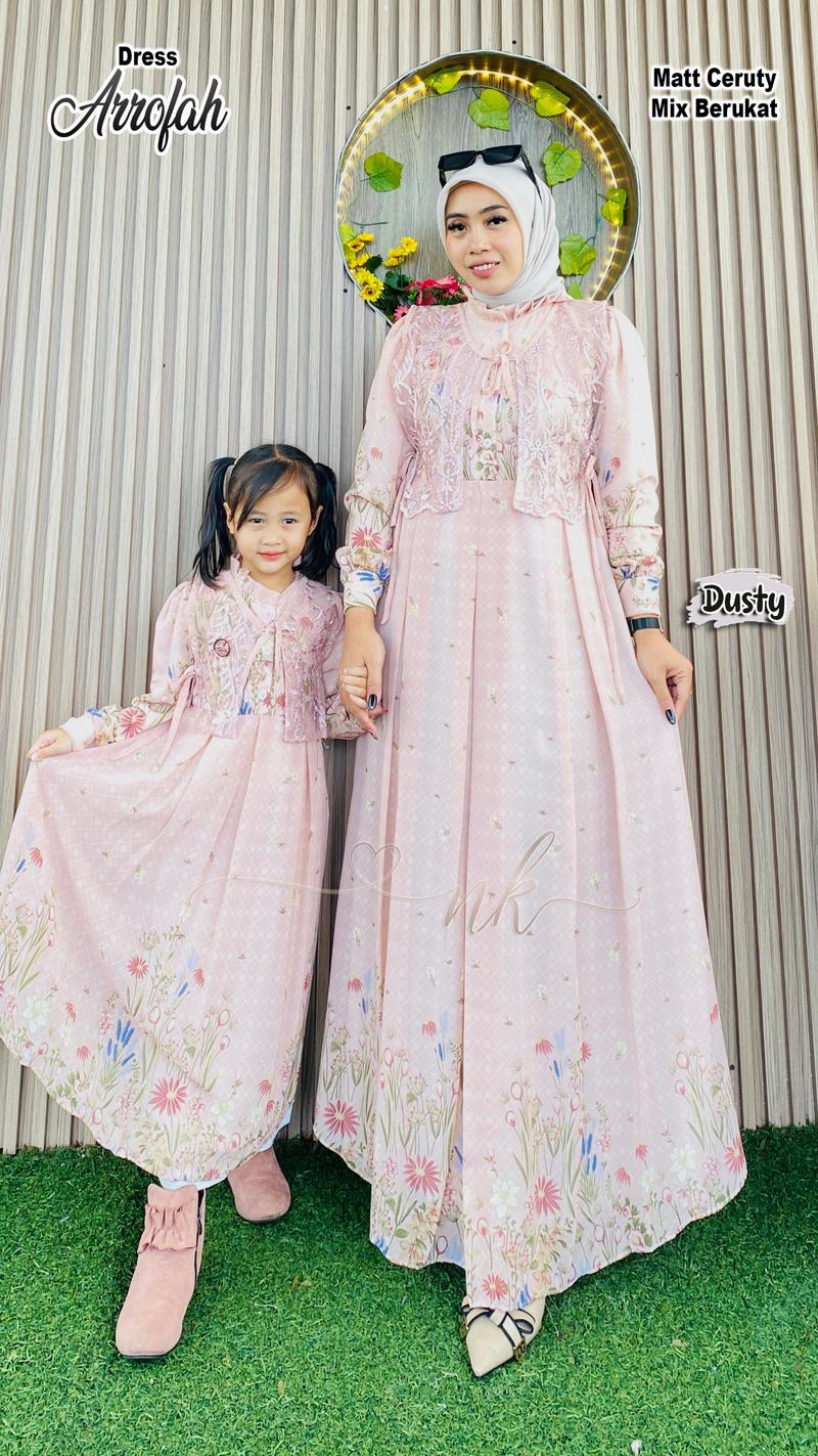 Product Introduction of DRESS NK Bisa Couple Ibu & Anak Perempuan FASHION MUSLIM REKOMENDASI GAMIS LEBARAN 2024 MEWAH KEKINIAN CERUTY SYARI / DRESS ARAFA Baju Keluarga Polos Pasangan Jilbab Mom 4