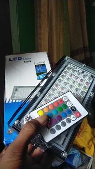 Product Review of LAMPU SOROT 50W RGB MODEL TIPIS IP65 / LAMPU TEMBAK TIPIS 50 WATT RGB White White from 𝙆**✪ 0