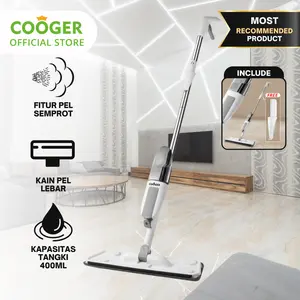 [COD] COOGER Alat Pel Lantai New White Aurora Spray Mop Automatic Water Tank Alat Pel Semprot Dengan Tangki Isi Air Otomatis Karet Gagang Kain Stainless