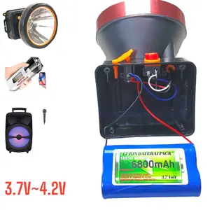 Upgrade Baterai CAS SENTER KEPALA LI-ION type 2X 18650 3.7V 68000mAh tanpa SOKET