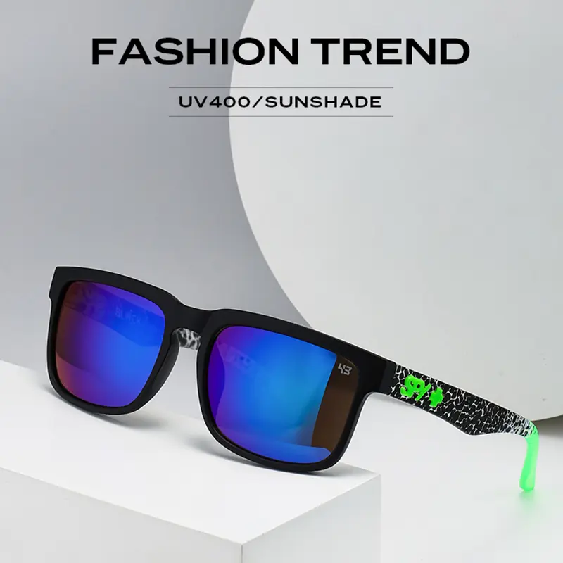 SPY Sunglasses Men's UV400 Glasses Driving Shades Cycling Sunglasses for Bicycle Outdoor Sports Fishing Hiking Cycling Glasses Free Box