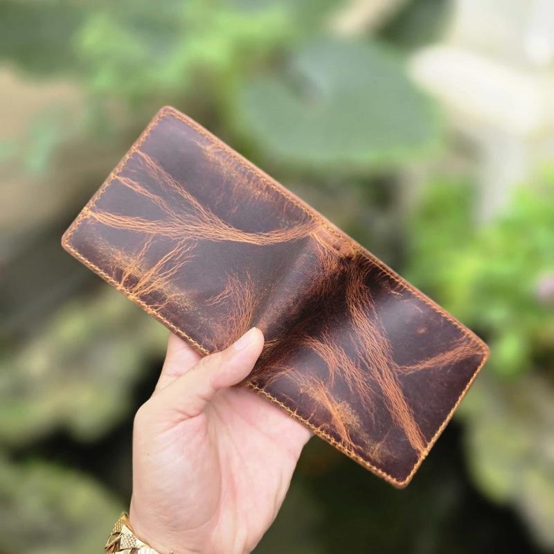   Da Nhập Khẩu Ví da bò nam sáp Nhập  Dễ TRẦY BẺ LÊN HIỆU ỨNG  cao cấp của shop HTH leather Nhiều Ngăn Wallet Hình Chữ Nhật,Len! Bóp nam đẹp da bò sáp wax 