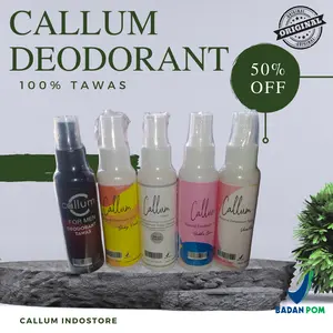 paket 2 pcs Deodorant tawas spray callum,isi 100 ml,BPOM,HALAL,izin kemenkes,penghilang bau keringat,mencerahkan keti, Cairan tawas anti bakteri hook  deodorant deospray semprotan