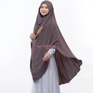 NESWA French Khimar Jumbo Instan Free Cadar Tali Syari Crinkle Airflow Premium Instan Hijab Traveling FK Antem Panjang Cantik Muslim Kerudung Bergo Karet