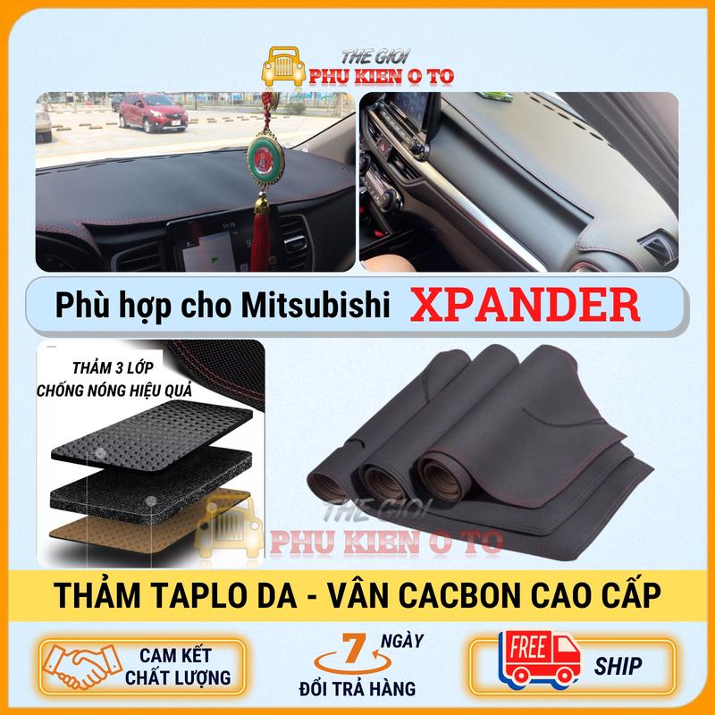  Thảm taplo ô tô phù hợp cho Mitsubishi XPANDER 2018 - 2025 da Cacbon cao cấp chống nóng ô tô hiệu quả 