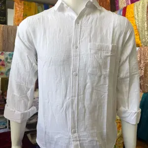 Keameja cowok bahan kringkel tangan panjang