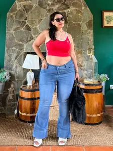 Cutbray Jeans Strech Lipat Kaki Lebar Highwaist Big Size Jumbo 27-42