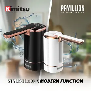 Kimitsu Pompa Galon Modern PREMIUM 3 Tombol Baterai 1200mAh Charger Type-C Rose Gold Mewah Dispenser Air Minum Food Grade SNI dengan Fast Charging dan Timer (tidak ada fitur panas dingin) 40s/80